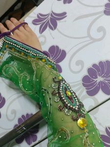 Green Embellished Anarkali Dress