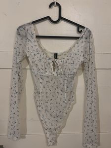 H&M Sheer Floral Bodysuit