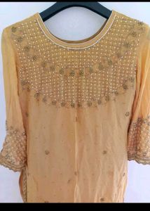 Elegant Yellow Embellished Kurta Set with Dupatta