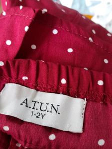 Maroon Printed Jumpsuit (Girl's)
