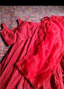 Red Sequined Lehenga Choli