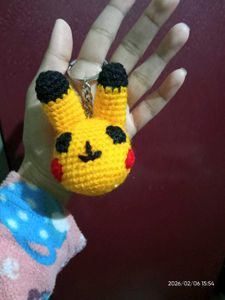 Pikachu Crochet Keychain