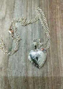 Vintage heart Silver chain necklace