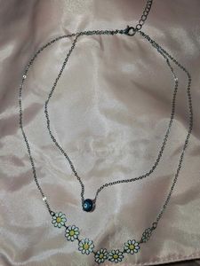 Daisy Evil Eye Layered Necklace