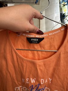 Orange 'New Day Hustle' Crop Top