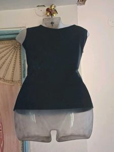 Stylish Dark Grey Graphic Print Top