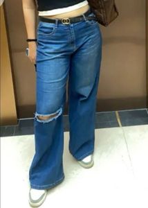 Distressed Straight Jeans