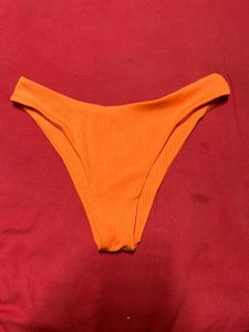Shein Orange Ribbed Bikini Bottom