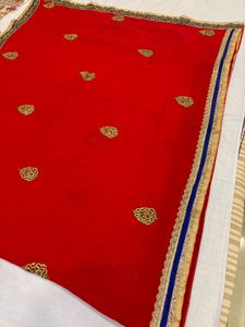 Red Embroidered Saree