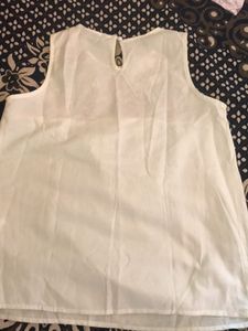 Shein White Embroidered Top