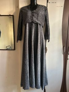 Elegant silver gown with jacket