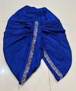 Blue Dhoti Pants with Gold Detail