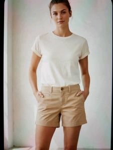 Beige Cotton Shorts