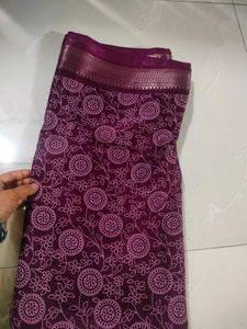 new Purple Printed Saree