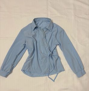 Savana lace trimmed Asymmetric shirt