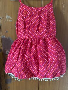 Bohemian Pink Bandhani Kurti