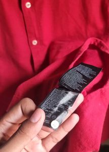 Men's Red Button-Down Shirt