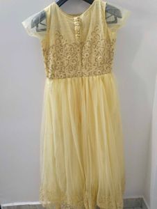 Beautiful Yellow Net Gown
