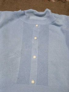 Baby Blue Knit Peplum Top