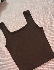 Ribbed Square Neck Tank Top