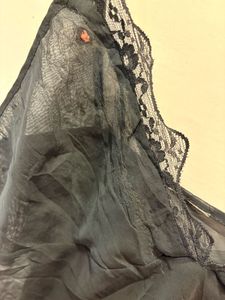 Black Lace Trimmed Slip Dress