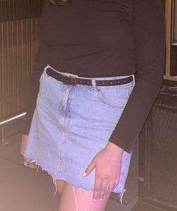 Light Wash Denim Mini Skirt