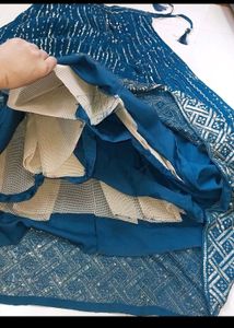 Stunning Blue Sequined Lehenga Choli