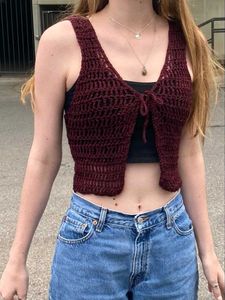 Crochet Tie Front Top