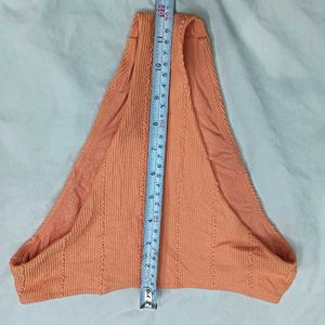 Orange🔥 Textured Bikini Bottom