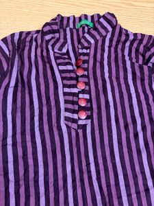 Purple Striped Kurta