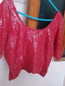red sequins blouse for saree for choli for lehanga.