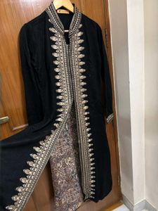 Warm Winter Black Embroidered Kurta