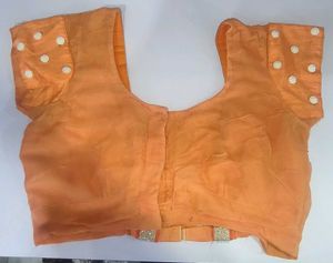Beautiful Orange Saree Set with Blouse
