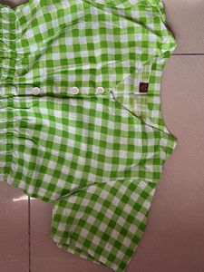 Green Gingham Casual Summer Dress
