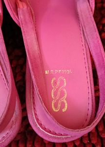 16. Sparkling Pink Slingback Heels