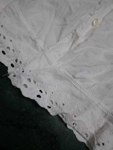Y2k white lace anglaise top