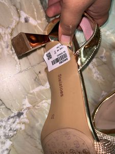 Sparkling Rose Gold Block Heels