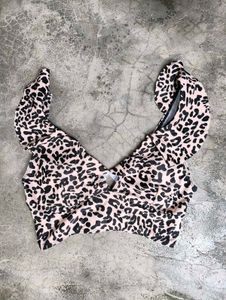 Leopard Print Bikini Top