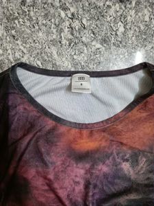 Tie-Dye Ruched Long Sleeve Top