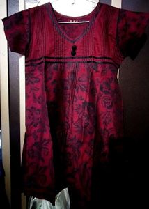 Stylish Maroon Printed Kurta