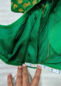 Elegant Green Brocade Blouse