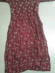 Maroon Printed Kurta
