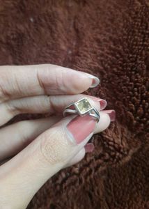 Elegant Square Cut Gemstone Citrine Ring