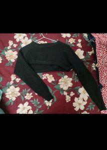 Solid Black Long Sleeve Top
