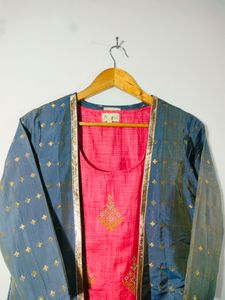 Grey&amp;Coral Pink Kurta (Women's)