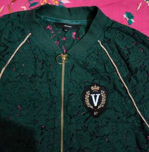 Vero Moda Zip-Front Lace Jacket