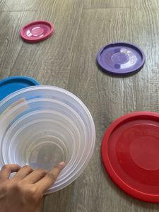 Set of Clear Plastic Food Storage Containers