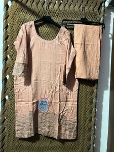Elegant Peach Ethnic Suit Set