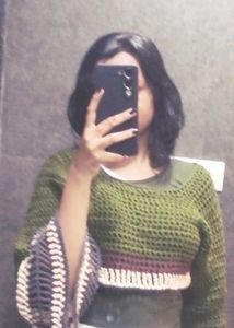 handmade Crochet Off-Shoulder Crop Top
