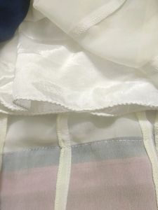 Cream And Blue Georget Skirt